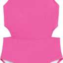 Kanu Surf Girls' Beach Girl Sport Cut-Out One Piece Swimsuit (12, Solid Pink)