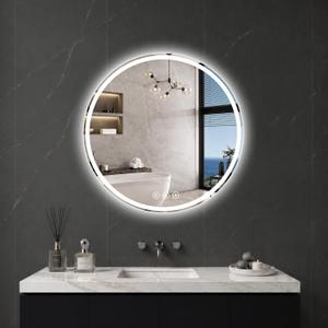LED Bathroom Mirror 22 Inch Round Bathroom Mirror with Lights, Circle Wall Mirror with 3 Colors Brightness, Anti-Fog for Bathroom Vanity, Entryway Living Room