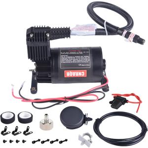 150PSI Mini Air Ride Suspension Compressor/Heavy Duty Air Train Horn Compressors 1/4NPT 12V for Car Horns/Pneumatic Suspension Systems/Pneumatic Tools/Car Tires/Motorcycle Tires Portable (Black)