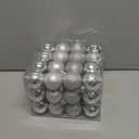 Emopeak 24Pcs Christmas Balls Ornaments for Xmas Christmas Tree - 4 Style Shatterproof Christmas Tree Decorations Hanging Ball for Holiday Wedding Party Decoration (Silver, 1.6"/4.2CM), 2 Pack