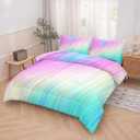 Bodhi Pink Full Comforter Set,Comforter Set for Girls,tie dye Bedding Set for Kids,Kids Girls Bedding Sets,Full Comforter Sets for Girls,3PCS Rainbow Bedding Set with Pillowcase