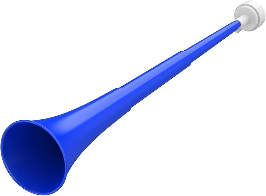 Collapsible Stadium Horn 24 Inch Vuvuzela Plastic Trumpet Horn Blow Horn Noisemakers Loud Sound Soccer Horn Cheer Horn for Sporting Events Graduation Games School Party Supplies Favors Accessories (Blue)