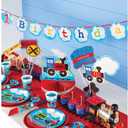 Creative Converting Border Print Plastic Table cover, All Aboard (3-Pack)
