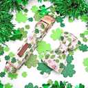 Elegant little tail St Patrick's Dog Collar, Cute Colver Cotton Shamrock Pet Collar Trefoil Soft Puppy Collar Pink Holiday Adjustable Cotton Pet Collar with Bow for Small Medium Large Dogs (Small (Pack of 1))