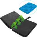 Foldable Gel Seat Cushion for Travel, Portable Chair Cushion for Camping, Honeycomb Seat Cushion, Portable Gel Cushion for Pressure Relief,1.15-Inch Thick (Black)