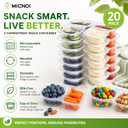 Snack Pack Containers, Reusable 2 Compartment Condiment Containers with Lids, Ideal for On-the-Go Mini Sauce Boxes & Snack Prep Containers for Kids and Adults, BPA-Free