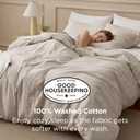 Bedsure 100% Washed Cotton Duvet Cover Twin Size - Linen Color Minimalist Bedding Set Linen Like - PureWoven Plain Simple & Soft Comforter Cover for All Seasons (Twin, 68"x90")