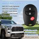 Key Fob Keyless Entry Remote Replacement for Toyota Tacoma Tundra Sienna Sequoia Highlander - 3 Buttons Car Key Fob FCC: GQ43VT20T (Set of 2)