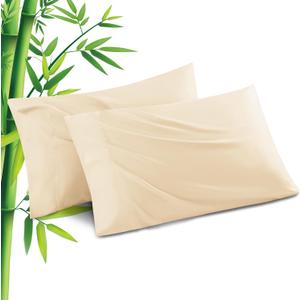 Pillowcases Queen Size 2 Pack, Cooling Viscose from Bamboo Pillow Cases with Envelope Closure, Cool & Breathable Pillow Cover for Hot Sleepers and Night Sweats, 20" x 30"
