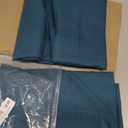 Mrs.Naturall Teal Blue Curtains 45 Inche Length for Kitchen Boho Farmhouse Decor 2 Panel Rod Pocket Linen Semi Privacy Lightweight Turqoise Peacock Teal Sheer Curtain for Bedroom Bathroom Short Window