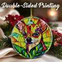 2 x Vibrant Chihuahua Ornaments, Dog Christmas Ornaments: Christmas Tree Decorations, Holiday Decor, Stocking Stuffers, Gift Ideas, Xmas Gift, Gifts for Pet Lover & Gifts for Dog Lover