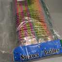 100PCS Flexible Plastic Straws, Colorful Disposable Bendy Party Fancy Straws12.8inch Extra Long Straws Party Decorations