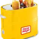 Oscar Mayer 2 Slot Hot Dog and Bun Toaster with Mini Tongs, Hot Dog Toaster Works with Chicken, Turkey, Veggie Links, Sausages and Brats, Yellow