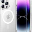 Temdan for iPhone 14 Pro Max Case Clear, [Compatible with Magsafe][Anti-Yellowing][Military-Grade Protection] Shockproof Slim Magnetic Phone Case Cover, Transparent