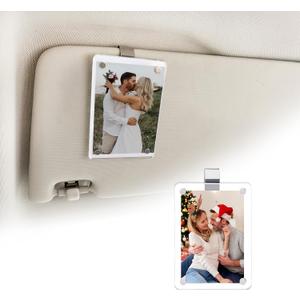 Gift for Boyfriend Husband Girlfriend Car Decorations Interior Picture Holder, Car Visor Photo Clip Magnetic Frame Mother's Day Personalized Photo Gifts Cute Car Decor Accessories 3.5 x 2.4 inch (1 PC)