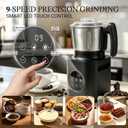 Electric Grinder for Kitchen, 800ML Detachable Stainless Steel Grinding Cup, 9 Adjustable Grind Settings, 500W Dry Grinder with Auto-Set Grinding Times for Coffee Beans, Nuts, Grains, Spices & Herbs