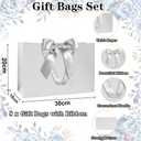 SKEFOLI Gift Bags White Gift Bags with Ribbon Handles, Set of 8, 30x20x10 cm, Ideal for Birthday gift bag, Anniversaries wedding gifts