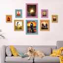 4x6 Glitter Picture Frame with Mat for 3x5, HD Real Glass Pastel Sparkle Photo Frames, Colorful Cute Fun or Unique 4 by 6 Artwork Framel for Tabletop or Wall Display Pink 2 Pack