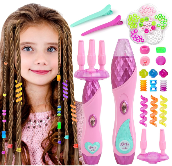Yoloflix Hair Braiding Machine, Hair Salon Toys for Girls with Braider, Beads, Wig & Accessories, Kids Hair Styling Tool Toy Set, Christmas Birthday Toys Gifts for Girls