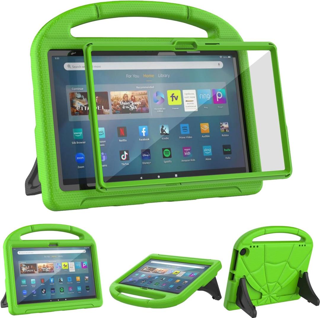 Tablet 11 inch Case for KidsNot Fit for Sony iPad 11 inch Tablets, Patamiyari Light Weight Shock-Absorption Kids Case with Screen Protector Stand Handle -Green