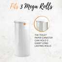 Autumn Alley White Toilet Paper Holder Canister with Lid Vertical Rustproof Free-Standing Farmhouse Metal Toilet Tissue Caddy for 3 Mega Rolls, Rustic Enclosed Toilet Storage Stand