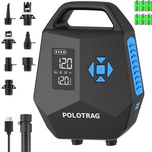 Paddle Board Pump, Rechargeable SUP Pump Electric, 20PSI Portable Paddleboard Pump with Inflation & Deflation, Auto-Off for Inflatables, Kayak, Towable Tube and Air Mattress