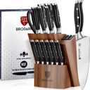 Kitchen Knife Set - Full Tang 15 Pcs Professional Chef Knife Set with Sharpener, Razor - sharp Knives Set for Kitchen, German Stainless Steel - Knife Block Set, Gift Box for Mom, Mothers Day