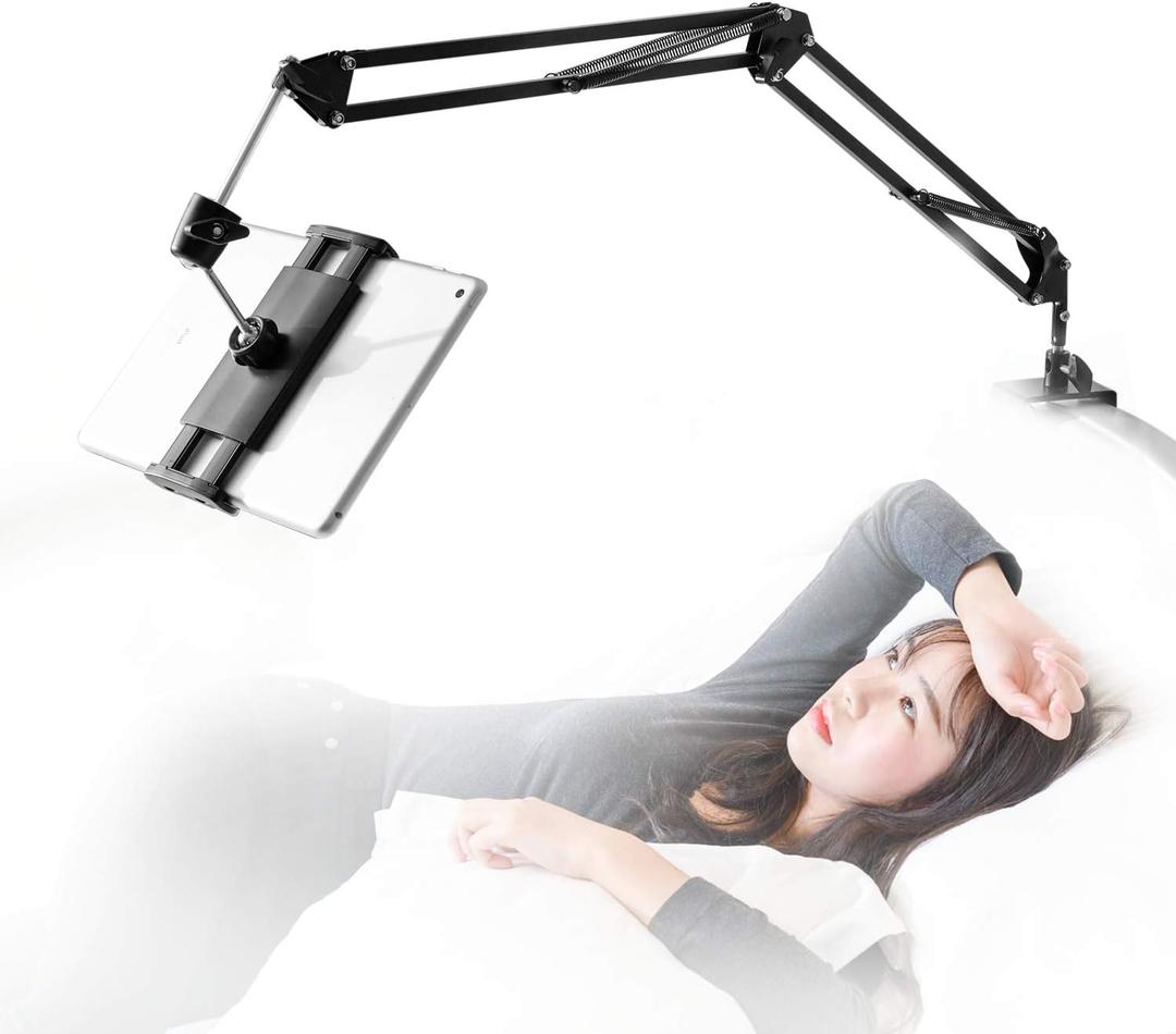 SAMHOUSING Tablet Stand for Bed,360 Degree Rotating Bed Tablet Mount Holder Stand with Aluminum Arm for iPad,iPhoneXS,N-Switch, Amazon Kindle Fire,or Other 4.7~12.9 inch-Screen Devices
