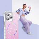 Compatible with iPhone 12 Pro Max Case & iPhone 13 Pro Max Case Magnetic Glitter iPhone 12&13 Pro Max Phone Cases 6.7" with Curly Wavy Design [Bling & Cute][Compatible with Mag-Safe],Pink