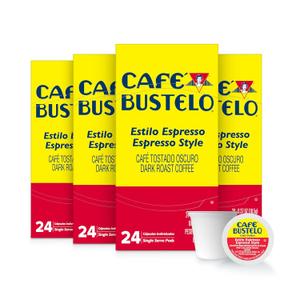 Café Bustelo Espresso Style Dark Roast, Single Serve Coffee Pods, 24 Count (Pack of 4) BBD 5DEC26
