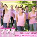 12 Pcs 24 oz Pink Disposable Pet Drinking Cups with Lid Pink Awareness Ribbon Disposable Straw for Christmas Dinner Anniversary Party Supplies Stuffers Gifts