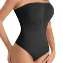ACPLK Strapless Shapewear for Women, Tummy Control Thong Bodysuit, Seamless Sculpting Body Shaper Tank Top, Medium