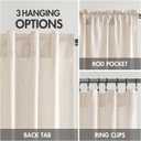 MIULEE Non-See-Through Privacy Linen Curtains 2 Panels, Light Filtering Window Curtains Farn House Textured Back Tab Semi Sheer Drapes for Bedroom Living Room, 52 x 96 Inches Long, Cream