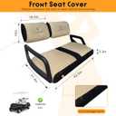 Golf Cart Seat Covers for Yamaha G22 G19 G16 G9 G2 Front Standard Seat Cushion,Cooling Mesh and Vinyl Leather Yamaha Seat Covers with Pockets,No Stapler Needed Replacement Front Seat Cover(Beige)