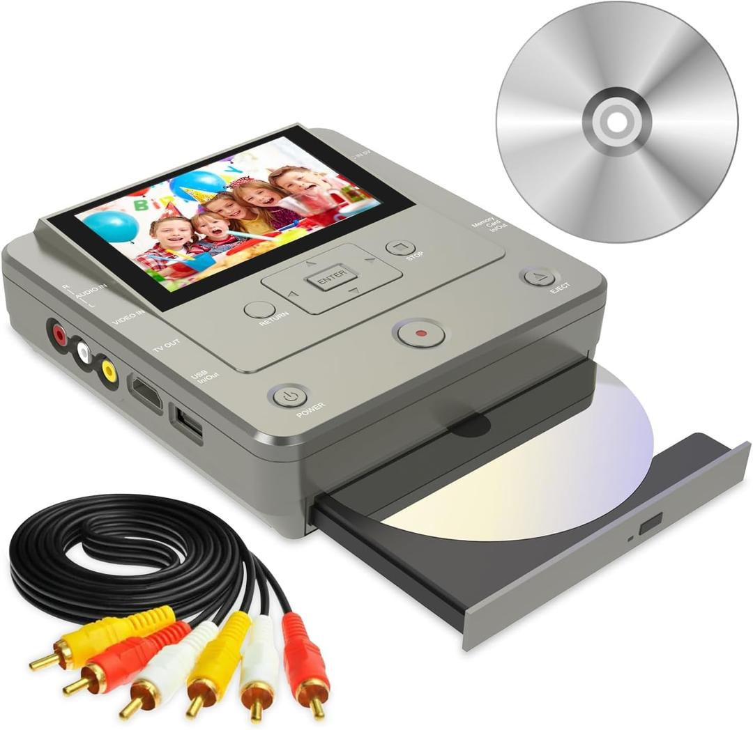 VHS to DVD Recorder, TV to USB Device or SD Card or HDD Recorder, Smart Phone WiFi to DVD/USB/SD/HDD Copy, WiFi APP Media RecorderComes with 10 Free DVD-R