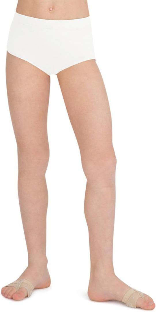 Capezio Big Girls' Brief (10-12, White)