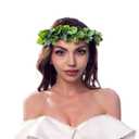 Baby Breath Flower Crown for Women Bridal Wedding Green Floral Headpiece Eucalyptus Halo Floral Headband Maternity Photo Prop (Green)