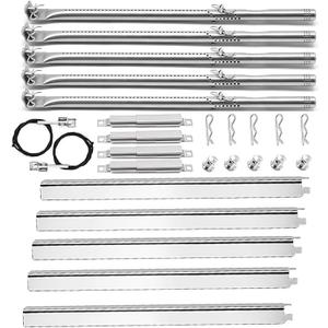 Grill Parts Replacement for Charbroil 5 Burner 463448021 463229521 463229021 463466522 463455021, G325-0002-W1 Heat Plate, G327-2100-W1 Stainless Steel Burner 463451022 463284022 Gas Grill, Igniter