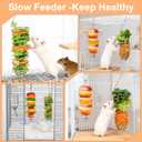 ElevateTech Rat Enrichment Toys Stainless Steel Bird Food Holder Fruit Vegetable Holder Vegetable Skewer Foraging Hanging Feed Tool Slow Feeder Parakeet for Hamster Rodents Bird Parrots 2Pcs