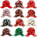 24 PCS Christmas Pull Bows for Gift Wrapping with Ribbon 5” Wide Boxing Day Decorations, Holiday Décor Xmas Present Gift Wrapping Christmas Decorations
