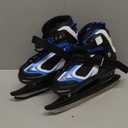 MammyGol Adjustable Ice Skates for Kids Youth Tean Hockey Lace-Up Boys or Girls Ice Skate for Beginner Age 4-12 Blue Black Teal Green (Large(5-8 US))