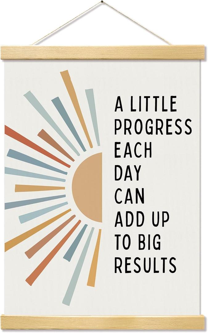 YUISLE Postive Affirmations Wall Decor, Motivational Mental Health Poster Framed Art, Boho Classroom Decor, Inspirational Office Wall Art for Therapy Counseling Office, 12x16 In-A05 