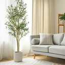 Artificial Olive Tree 5ft Tall Olive Trees Artificial Indoor Faux Olive Tree Indoor with Olive Branches and Black Fruits Artificial Tree for Home Office Decor and Housewarming Gift