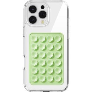 PKYAA Anteel Silicone Suction Phone Case Mount, Silicon Sticky Grip, Adhesive Accessory for Smartphones, Hands-Free Mirror Shower Holder for Selfies, Tiktok Videos (Light Green)