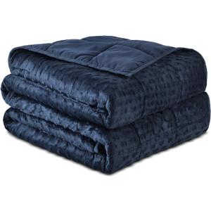 Sivio Weighted Blankets for Adults (20 lbs, 60" x 80", Navy Blue) Soft Minky Heavy Blanket for Sleeping Perfect for 140-220lbs, Queen Size Breathable Cooling Weighted Throw Blanket