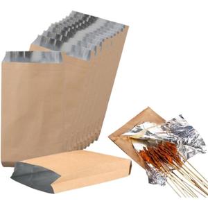 100 Pack Aluminum Foil Hot Dog Covers, Sandwich Bags, Aluminum Foil Grease Proof Hamburger Buns, Buns, BBQ, Cookies Insulated Bag Food Storage Takeout Bags