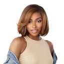 Sensationnel Curls Kinksandco Kinkyedges Wig - Kinky Chic Bob 12 Inch Y Part Lace Natural Kinkytexture Edged Hairline for Natural 3C to 4C Hair Textures (2 DARKBROWN)