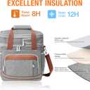 Beaulyn Lunch Box for Men - Expandable Double Deck Lunch Bag, Insulated & Leakproof Cooler Bag with Adjustable Shoulder Strap - Lunch Cooler Bag for Office Picnic Hiking Beach(Gray)