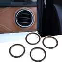 LLKUANG Fit for Toyota Tundra 2014-2021 ABS Instrument Console Side Air Conditioning Air Outlet Ring Trim Car Interior Accessories (Carbon fiber style)