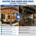16 Pack Under Deck Drainage System Downspout, PE Rain Drain Gutter for 12" & 16" Joist Spacing, Heavy Duty Waterproof Decking Solutions to Create Dry Living Space Under Deck, All-Weather Black
